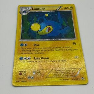 Pokemon Lanturn Trading Card Yellow Reverse Holo 67/160 Primal Clash